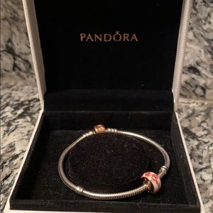 Pandora charm bracelet with charm